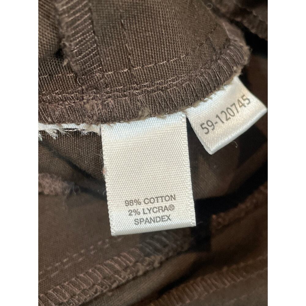 LOFT Brown Laura Cropped Wide Leg Cotton Pants Size 12 - Picture 9 of 10